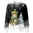 thumbnail image 4 of adviicd Christmas Sweatshirts for Women Funny Cat Sweatshirts Pullover Xmas Shirts Fashion Tops Winter Clothes (Black, XXL), 4 of 4