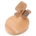 thumbnail image 4 of ROMANSENTIAL Wood Phone Holder Stand Beige 1Pack 3.7X3.7X3.1in Stable Support Home Use, 4 of 8