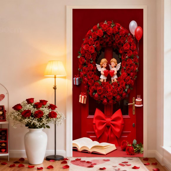 35 X 72 In Valentines Day Door Cover Valentines Day Door Curtain Valentines Day Door And Wall Decoration Festival Party Decoration