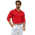 thumbnail image 3 of COOFANDY Men's Muscle Fit Dress Shirts Stretch Wrinkle-Free Long Sleeve Casual Button Down Shirts, 3 of 9