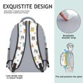 thumbnail image 5 of Cat and Fish White Pattern Backpack for School, Cute School Bag with Adjustable Shoulder Straps and Padded Back, 15.3"x11"x6.7", 5 of 5