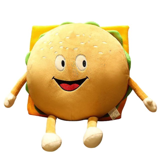 Muñeca De Hamburguesa De 45 Cm Regalos Lindos De Felpa De Hamburguesa Amigables con La Piel - Almohadas De Felpa-1 Hy