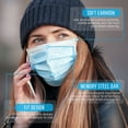 thumbnail image 2 of SereneLife 100 Pcs. Disposable Face Masks - 3 Layer Protection Breathable Face Masks, for Dust Covering, Protective Dust Filter, PPE Safety Mouth Cover, and Nose Shield, for Adults SL3PLY100, 2 of 7