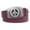 Burgundy, variant on 1 1/2" Snap On Rhinestone Peace Symbol Love Sign Hollow Out Buckle With Leather Belt