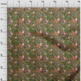 thumbnail image 3 of oneOone Silk Tabby Dark Green Fabric Florals Quilting Supplies Print Sewing Fabric By The Yard 42 Inch Wide, 3 of 4
