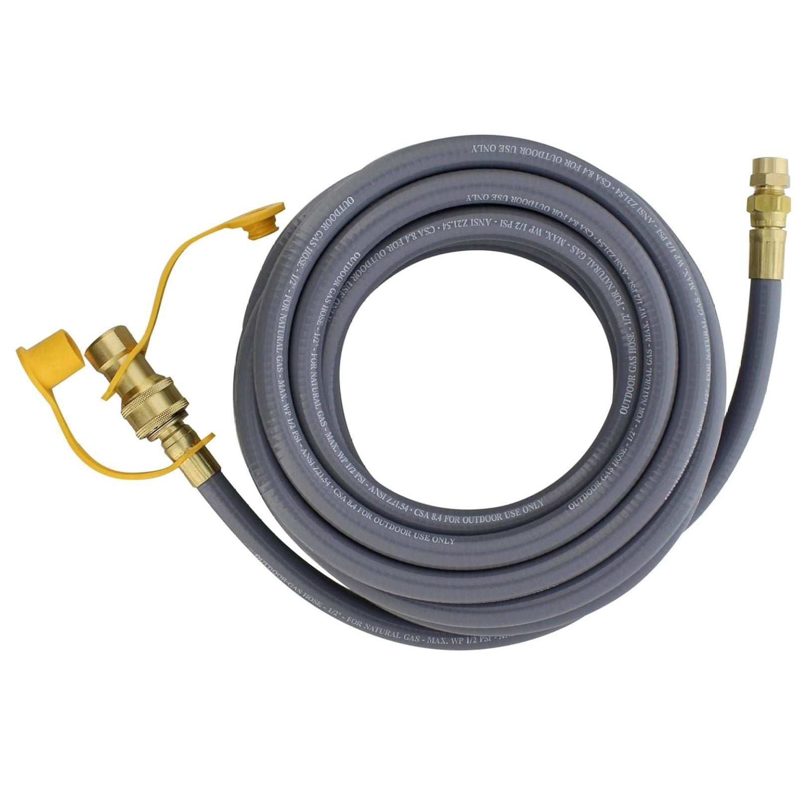 Natural Gas Grill Hose, 24ft - Flexible Gas Line Quick Connect Gas Hose 3/8in Female Flare to 1/2in Male Flare