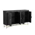 thumbnail image 3 of Taran Designs Chateau 4-door Carved Wood Sideboard in Black, 3 of 8