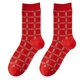 thumbnail image 1 of Small grid Calcetines de mujer a rayas a cuadros Otoño e Invierno cómodos calcetines de Color rojo Harajuku señoras novedad regalo de vacaciones, 1 of 5