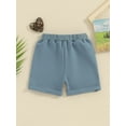thumbnail image 6 of FEORJGP Toddler Baby Boys Girls Shorts 0-3Y Infant Elastic Waist Drawstring Shorts Solid Rolled Hem Bottoms with Pockets Summer Clothes, 6 of 9