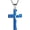 Blue, variant on Men's Stainless Steel Jesus Christ Crucifix Cross Lord's Prayer Pendant Necklace