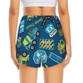 thumbnail image 3 of Picia Dump Truck Pattern Women's 2 in 1 Athletic Running Shorts High Waisted Workout Casual Gym Sweat Shorts with Comfy Liner Zipper Pockets-Medium, 3 of 9