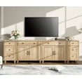 thumbnail image 2 of WAMPAT TV Stand for 100 Inch TV, 4-in-1 TV Console Table for 75/80/85/90 Inch TV, Farmhouse Entertainment Center with Charging Station, Kitchen Sideboard Buffet Cabinet for Dining Room, Oak, 2 of 8