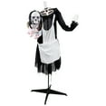 thumbnail image 3 of Northlight LED Animated Head-in-Hand Skeleton Maid Halloween Decoration - 57" - White Lights, 3 of 10