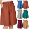 thumbnail image 4 of vigerkar Bermuda Shorts for Women Casual Quick Dry Shorts Knee Length Elastic Waist for Summer, Outdoor Brick Red, XXL, 4 of 9