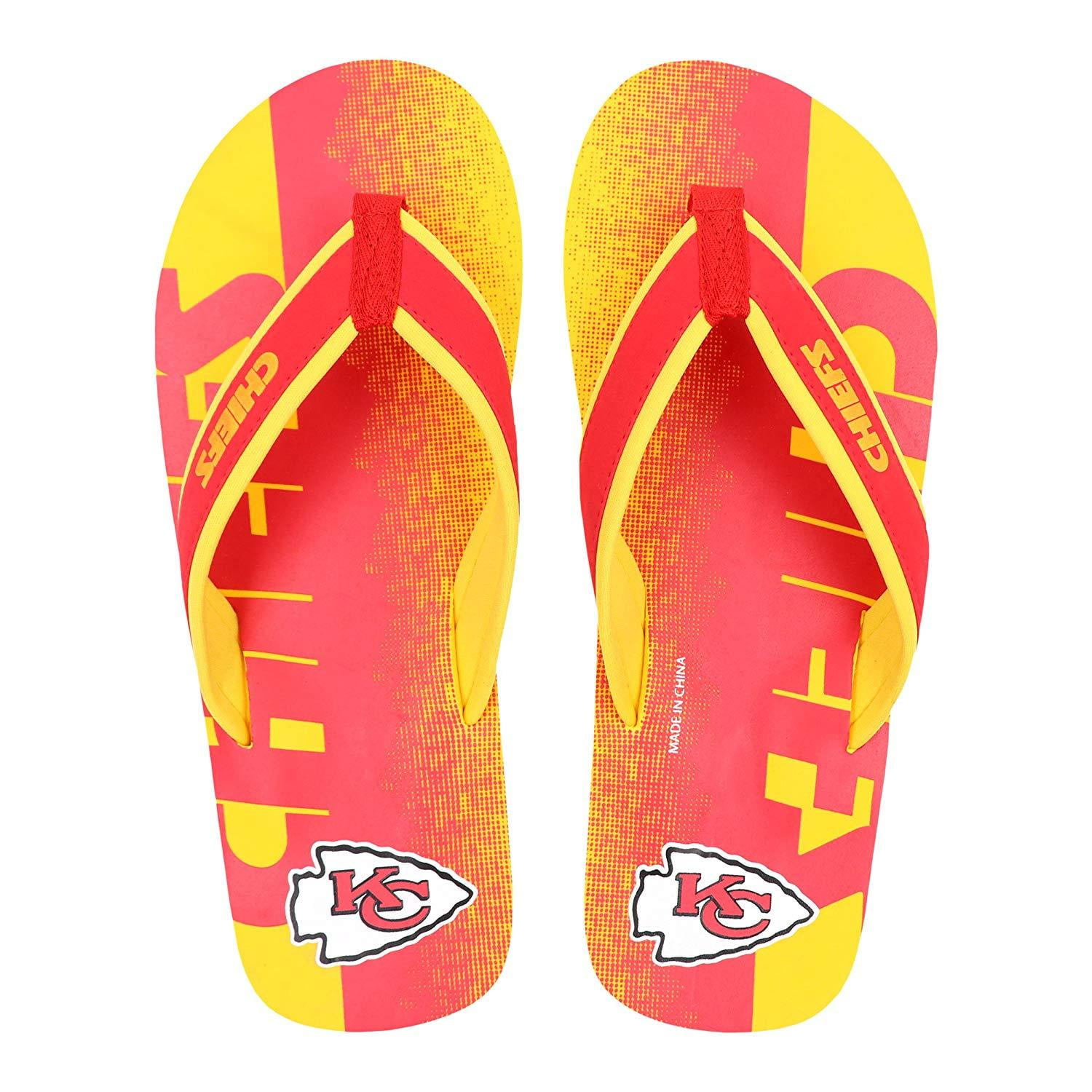 FOCO NFL Men/'s Philadelphia Eagles Contour Fade Wordmark Thong Sandals