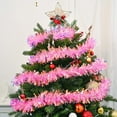 thumbnail image 3 of 20ft/6m Pink Christmas Tinsel Garland Iridescent Metallic Twisted Hanging Garland with Star for Chistmas Tree Fireplace Home Decoration 20ft Pink, 3 of 7