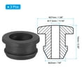thumbnail image 2 of Uxcell 7 8 inch Rubber Grommets, 3Pcs Top Hat Grommet for Wiring Cable Gasket Hole Plugs, Black, 2 of 5