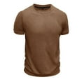 thumbnail image 5 of Jinhomg Vintage Mens T Shirts Dressy Casual Solid Color Waffle Tees Lightweight Comfy Short Sleeve Crew Neck Pullover 2025 Spring Summer Tops 2025 Saving Khaki XXL, 5 of 7
