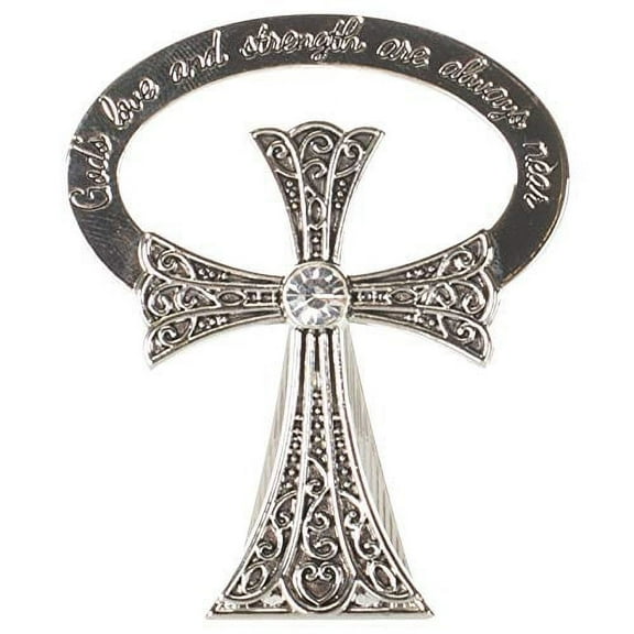 Roman, 2.5" BEDSIDE CROSS W/1 CRYSTAL TRUST IN GOD... CARDED