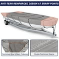 thumbnail image 3 of Seapisode 800D Marine Grade Fade and Tear Resistant Trailerable Jon Boat，Heavy-Duty Waterproof and UV Protection Jon Boat Cover with Windproof Metal Buckle Straps(18' Length,Beam Width to 75")，Gray, 3 of 7