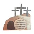 thumbnail image 1 of Tumba vacía Escena de Pascua Ornament Wood Holiday Estante rústico Oficina en el hogar Escena de resurrección religiosa para bandeja escalonada, 1 of 9