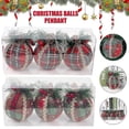 thumbnail image 2 of Bolas de Navidad irrompibles a cuadros rojos, decoraciones para árboles de Navidad, decoración de fiesta en casa, 3 uds., 2 of 5