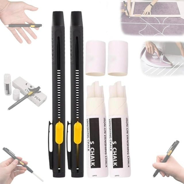 2025 New Heat Erasable Fabric Marker for Sewing, Embroidery, Quilting, Washable Erasable Replaceable Refill Marker Pen with Pen Refill, DIY Sewing Tools(2 Pen + 40 Refills)