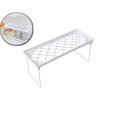 thumbnail image 1 of Dvruxg Foldable Desktop Storage Rack - Space-Saving Plastic & Metal Organizer with Double Layer Design, Suitable for Dorm, Office & Home, 1 of 5