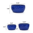 thumbnail image 2 of 3 Pieces Ceramic Planter Pot, Modern Indoor Outdoor Flowerpot, Antique Blue | Dimpled ceramic design, frost and weather resistant, for patios, gardens, windowsills, 2 of 13