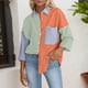 thumbnail image 2 of Camisa holgada de manga larga con bloques de color para mujer, estilo informal, para todas las estaciones, para uso diario, tallas S-XXL, 2 of 4