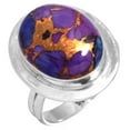 thumbnail image 1 of Copper Purple Turquoise Women Jewelry 925 Sterling Silver Ring, 1 of 6