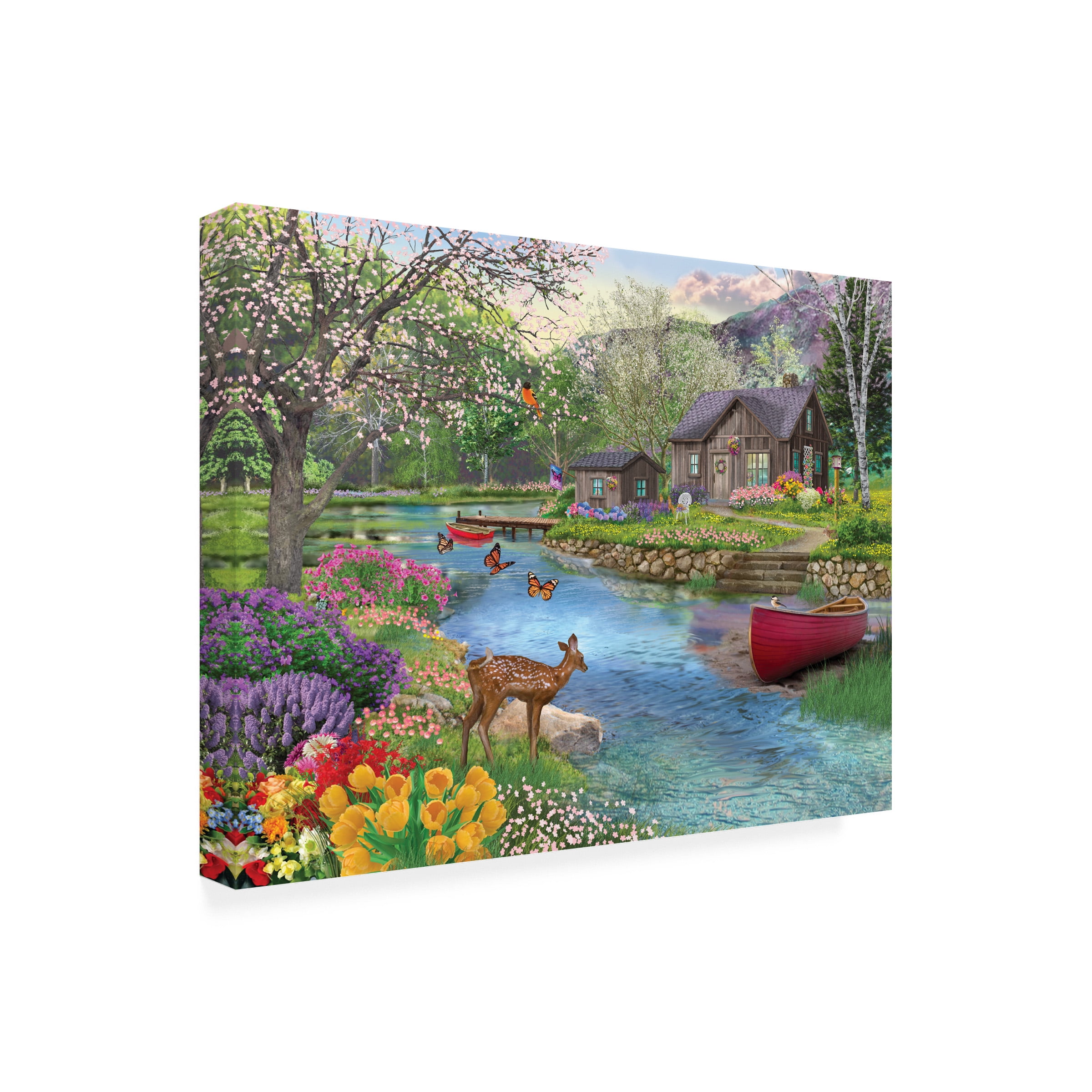 Bigelow Illustrations 'Spring Cabin' Canvas Art