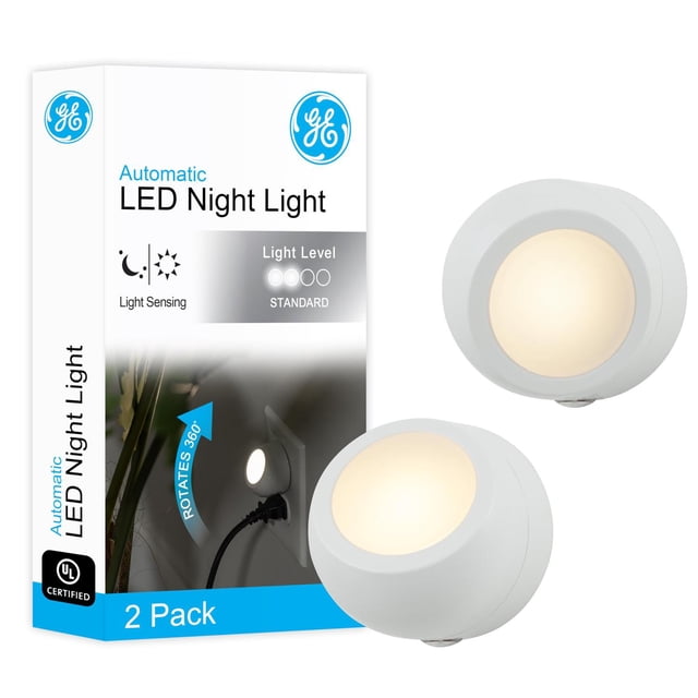 Luz Nocturna LED GE Blanco 360 Grados 2 Pack