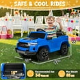 thumbnail image 3 of UBesGoo 12V Licensed Chevrolet Colorado Electric Ride on Car Toy for Toddler Kid w/ Remote Control, LED Lights, Blue, 3 of 10