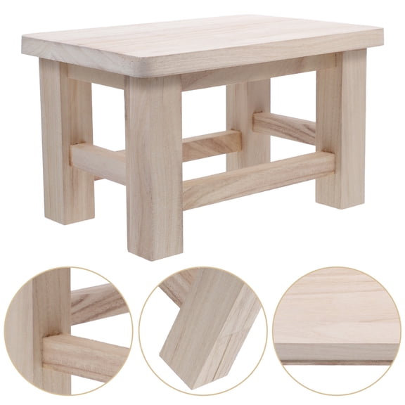 Tineasur Solid Wooden Small Stool, Smooth Surface, Ideal for Changing Shoes and Home Decor