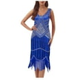 thumbnail image 1 of zanvin Robes d'Été, Robe à Franges à Paillettes Sans Manches à Col Rond pour Femmes pour le Printemps et l'Été, Robe de Fête, Banquet, Danse, Robe Courte, 1 of 3
