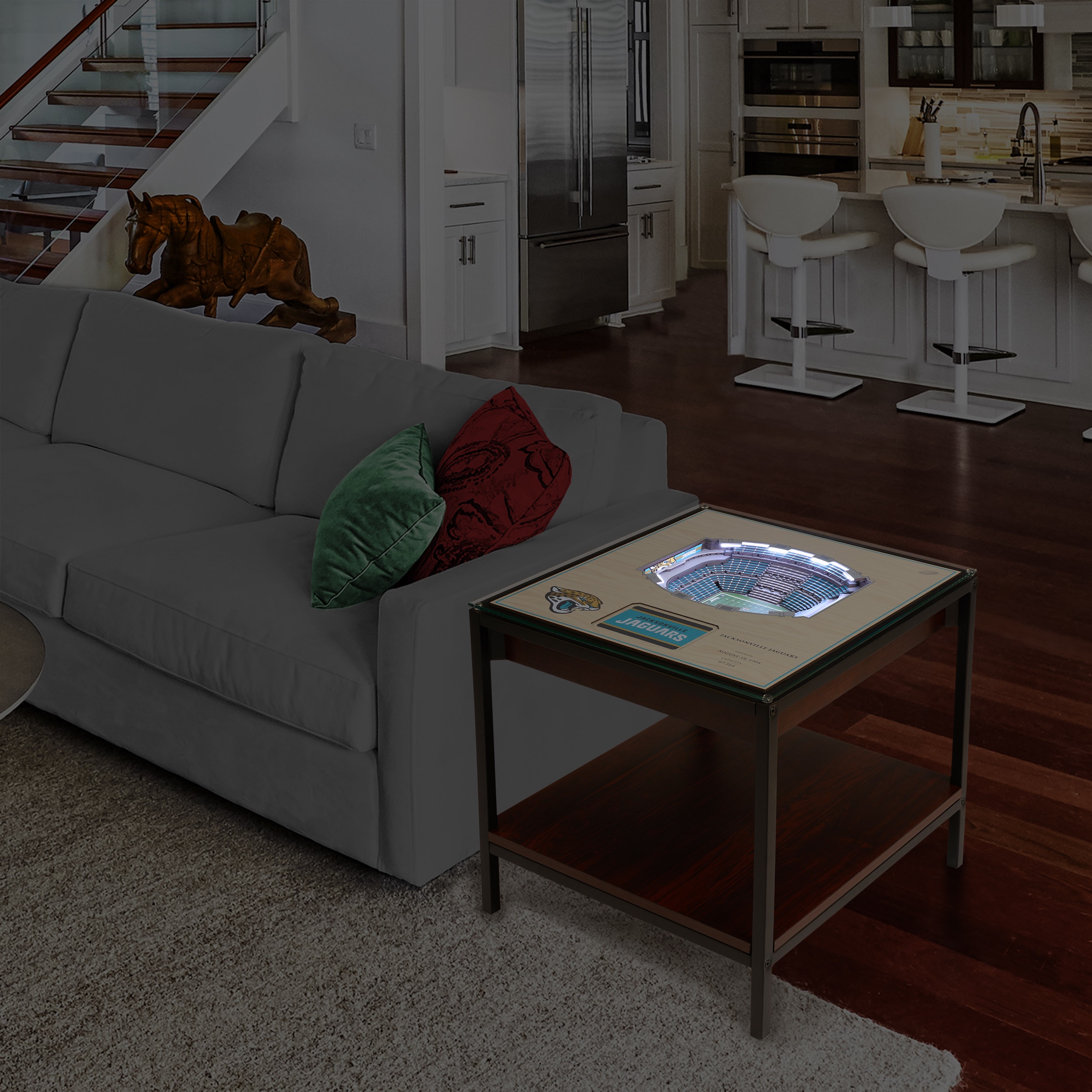 Jacksonville Jaguars 25-Layer StadiumViews Lighted End Table