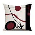 thumbnail image 4 of SZTXJ Cushion Cover, Set of 4 Cotton and Linen Modern Black Red Geometric Pattern Decorative Pillow Case Decoration 45 x 45 cm for Sofa Bedroom Home, 4 of 5