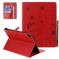 Allytech iPad Pro 12.9 Case 2020, iPad Pro 12.9 Case 2018, PU Leather Folio Flip Stand Shockproof Full Protection Pencil Holder TPU Back Cover Case for Apple iPad 12.9 2020/2018, Red