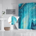 thumbnail image 3 of Blue Gold Marble Shower Curtain,Blue Golden Cracked Lines Abstract Modern Shower Curtain for Bathroom Decor,Waterproof Texture Washable Fabric Shower Curtain,36 X 72, 3 of 5