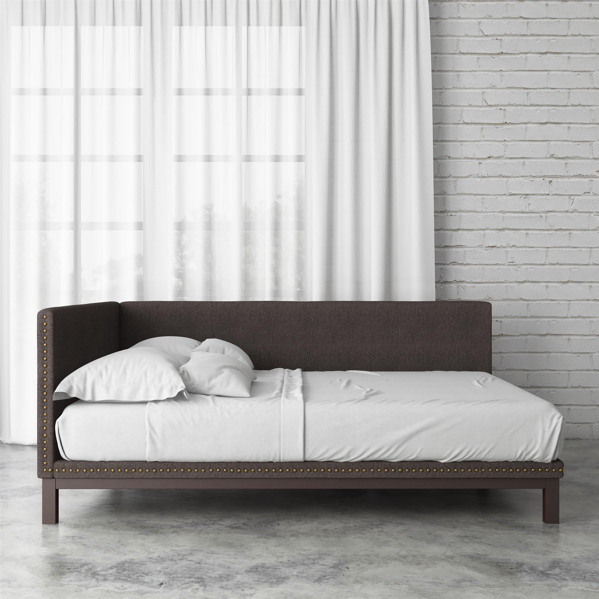 Standard furniture rochester full corner daybed in black. dhp mid century upholstered modern daybed full size gray linen walmart com