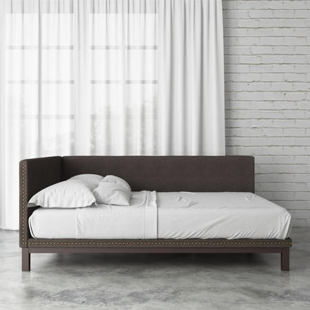 Bellamy Studios Mid Century Upholstered Modern Daybed  Full Size  Gray Linen