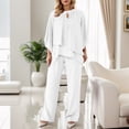 thumbnail image 2 of WENWU Women's Casual Shoulder Irregular Party Elegant Two Piece Set Pants with Cape Dress for Women, 2 of 6
