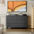 thumbnail image 5 of Black Dresser, Cuoote 8 Drawer Dresser for Bedroom, 50 Inch Wide Modern Chest of Drawers, Tall Bedroom Furniture Storage Organizer, 5 of 6