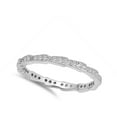 thumbnail image 4 of Clear CZ Stackable Eternity Textured Ring .925 Sterling Silver Band White Jewelry Female Size 6, 4 of 4