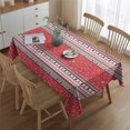 thumbnail image 2 of Red Christmas Striped Pattern Rectangle Tablecloth 60"x84",Waterproof Polyester Rectangle Table Cloth, Wipeable Spillproof Polyester Tablecloth for Dining, Camping, Indoor and Outdoor, 2 of 5