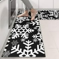 thumbnail image 2 of Kitchen Rugs Sets Of 2,Black Christmas Snowflake Pattern Anti Fatigue Kitchen Mat Rugs Non Slip Washable,Decorative Kitchen Floor Mats for Kitchen,Sink,Laundry,17"X47", 2 of 5