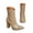 1Beige, variant on Women's Heeled Ankle Boots Sexy Block High Heel Booties Pointed Toe Side Zipper Boot