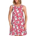 thumbnail image 1 of Balery French Bulldog Vestidos de verano para mujer con estampado: vestido holgado sin mangas, vestido playero informal y cómodo para días calurosos., 1 of 7