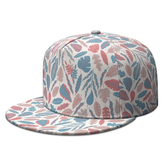 Tropical Floral Snapback Hat - Adjustable Flat Brim Cap for Men Women | Hawaiian Print Design